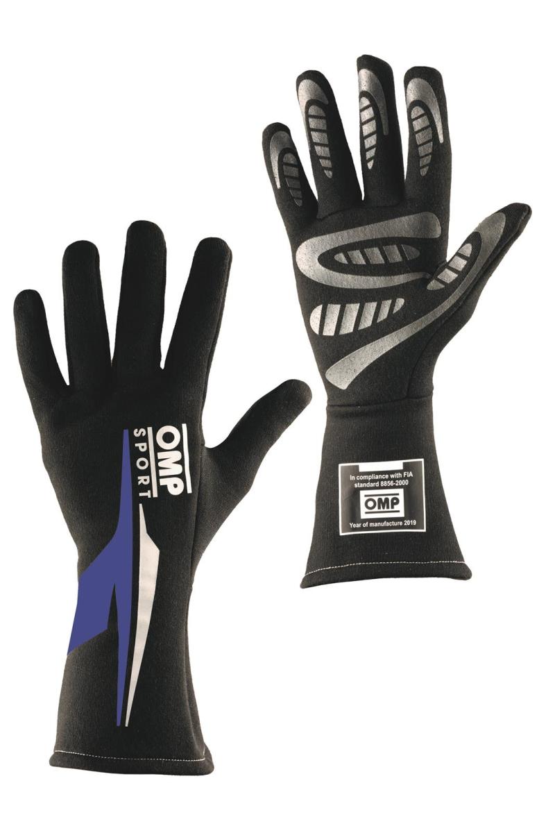 OMP Racing OMP Os 60 Gloves Black/- Large (Blue) (Fia/Sfi)