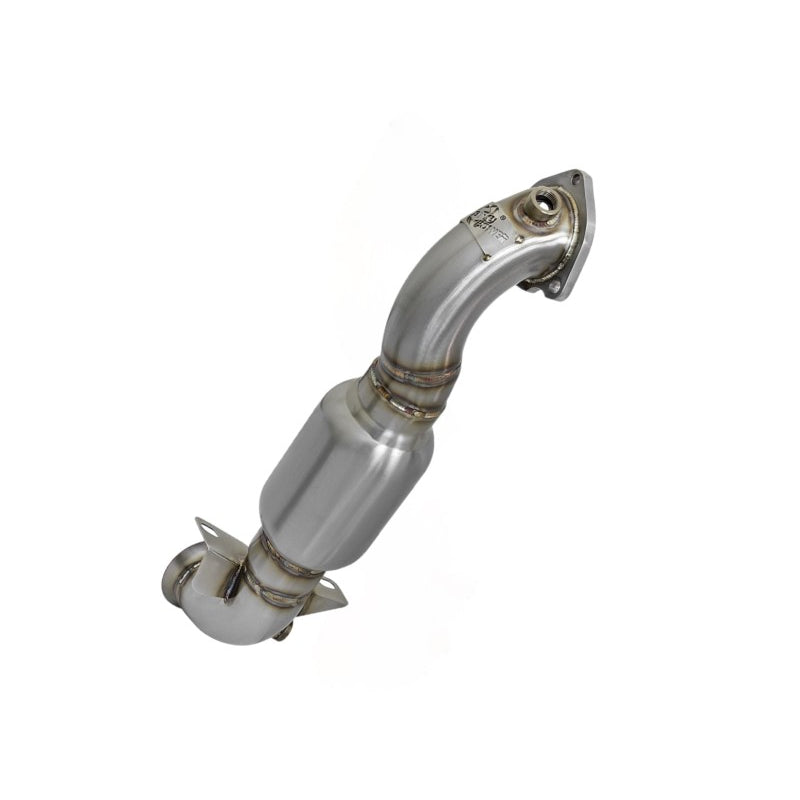 09-13-Mini-Cooper-S-(R56)-L4-1.6L-(T)-Twisted-Steel-Down-Pipe-2-12In-304-Stainless-Steel-W-Cat