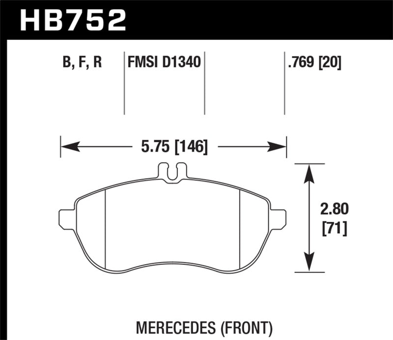 Hawk Performance 12-15 Mercedes-Benz SLK250 / 12-15 Mercedes-Benz C250 HPS 5.0 Front Brake Pads