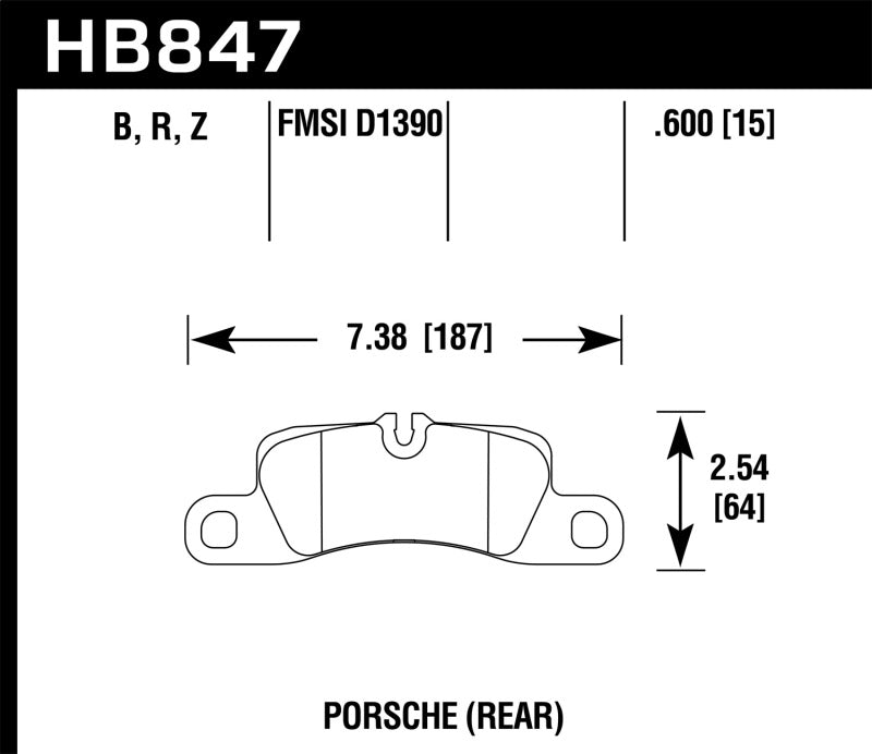 Hawk Performance 11-18 Porsche Cayenne Performance Ceramic Rear Brake Pads