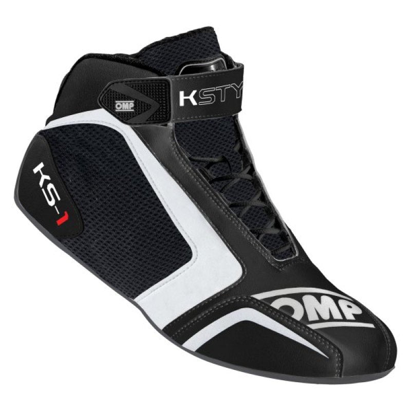 OMP Racing OMP KS-1 Shoes Black/White - Size 32