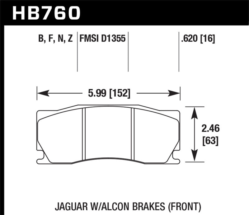 Hawk Performance 08 -12 Jaguar XKR (w/ Alcon Brakes) Performance Ceramic Street Front Brake Pads