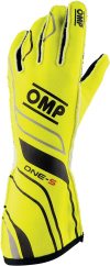 OMP Racing OMP One-S Gloves Fluorescent Yellow - Size L Fia 8556-2018