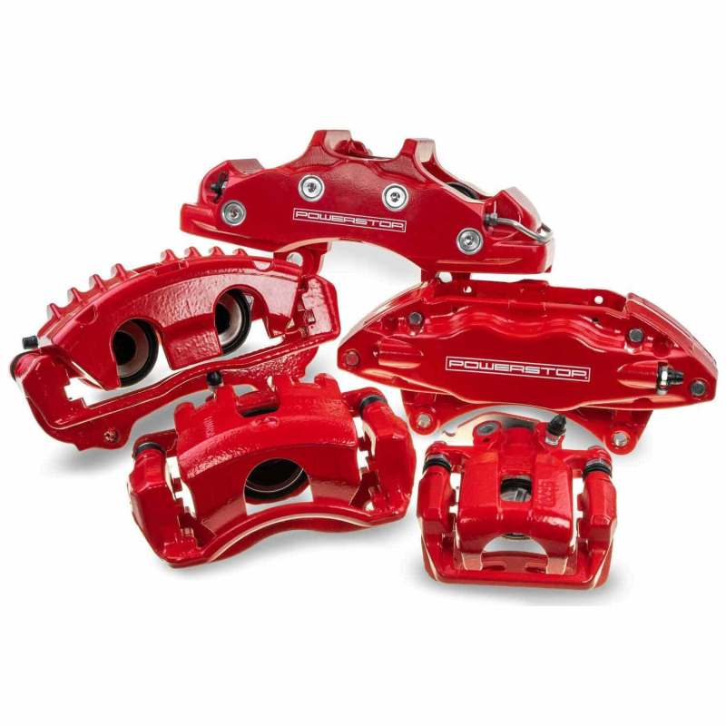 PowerStop Power Stop 2006 BMW 325i Front Red Calipers w/Brackets - Pair