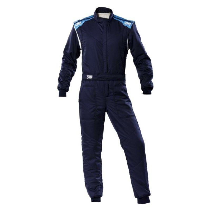 OMP Racing OMP First-S Overall Navy Blue/Cyan - Size 44 (Fia 8856-2018)