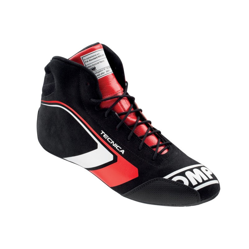 OMP Racing OMP Tecnica Shoes Black/Red - Size 38 (Fia 8856-2018)