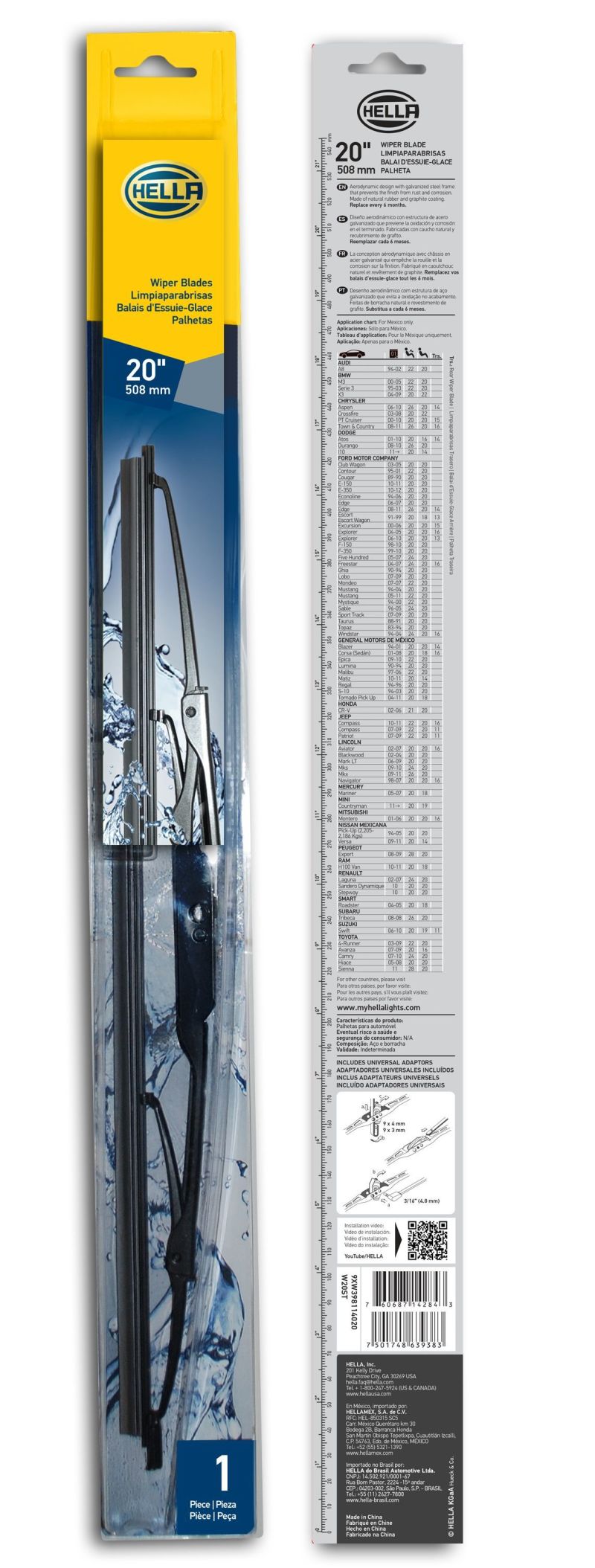 Hella Standard Wiper Blade 20in - Single