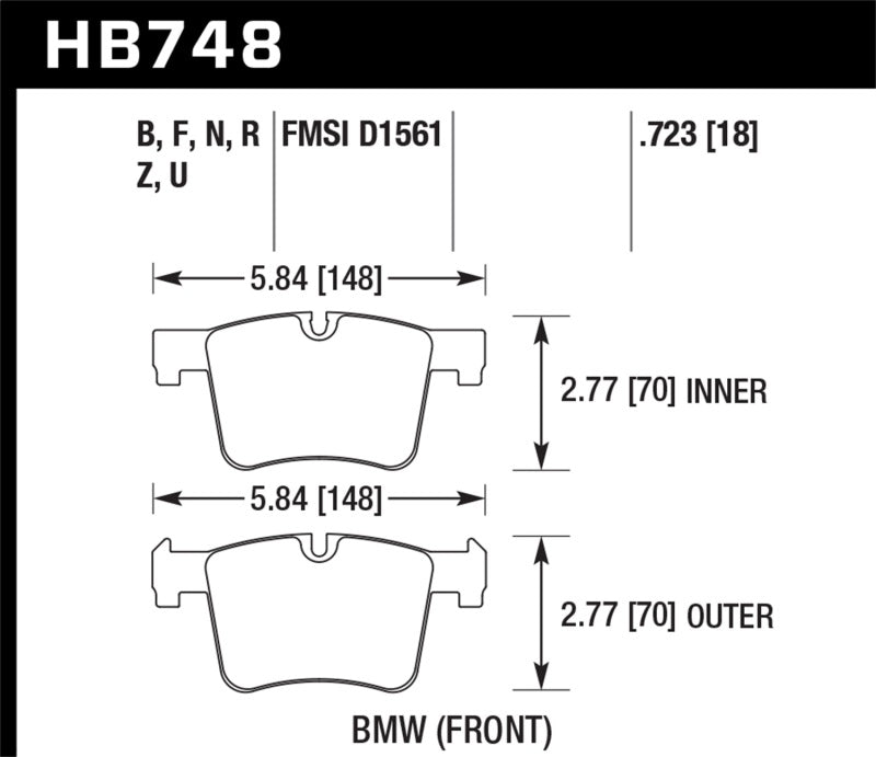 Hawk Performance 13-14 BMW 328i/328i xDrive / 2014 428i/428i xDrive HPS Front Brake Pads