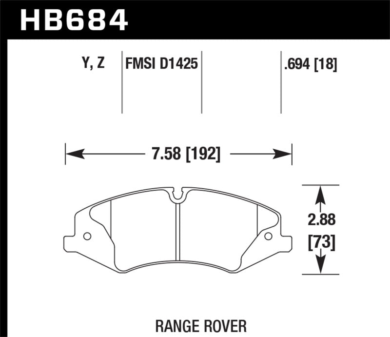 Hawk Performance 10-13 Range Rover/Range Rover Sport Supercharged Performance Ceramic Street Front Brake Pads