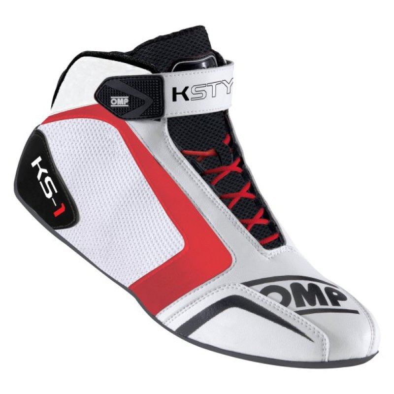 OMP Racing OMP KS-1 Shoes White/Black/Red - Size 42