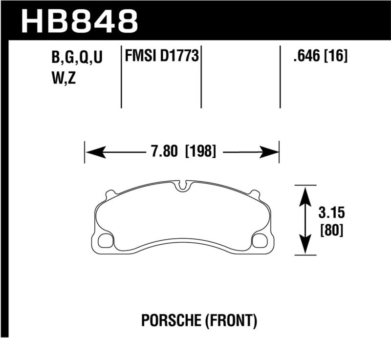 Hawk Performance 14-19 Porsche 911 GT3/GT3 RS / 2016 Porsche Cayman GT4 DTC-70 Race Front Brake Pads