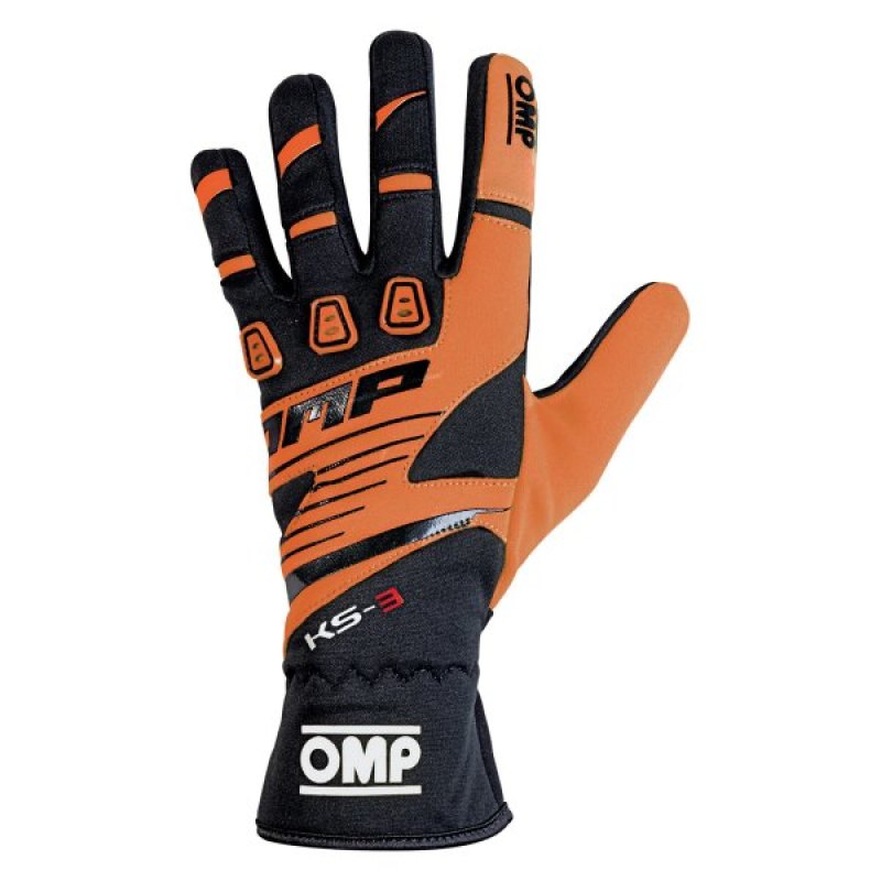 OMP Racing OMP KS-3 Gloves Orange/Black - Size 5 (For Children)