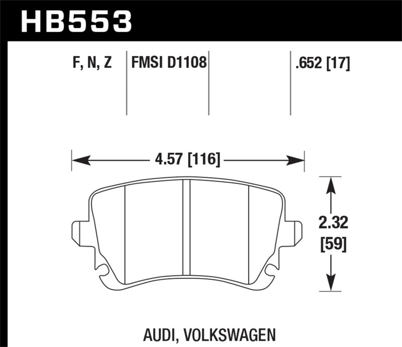 Hawk Performance 07-11 Audi S6 HPS 5.0 Rear Brake Pads