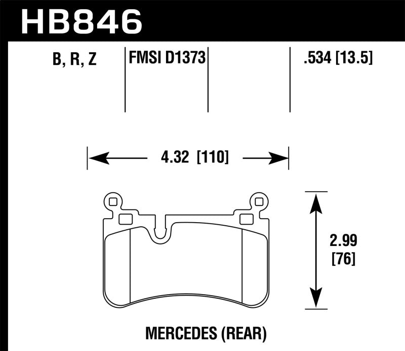 Hawk Performance 08-13 Mercedes C-Class HPS 5.0 Rear Brake Pads