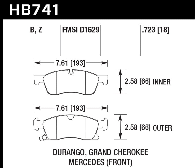 Hawk Performance 13-15 Mercedes-Benz GL350/450 12-15 ML350 2015 ML250 HPS 5.0 Front Brake Pads