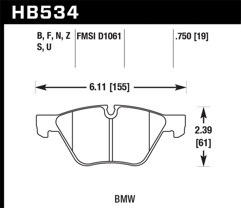 Hawk Performance 08-12 BMW 128i /06 325i/325Xi /07 328i/328Xi /06 330i/330Xi Front HT-10 Race Brake Pads