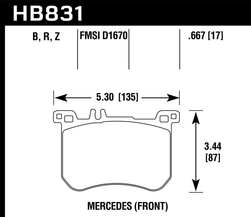 Hawk Performance 13-17 Mercedes-Benz SL550 Performance Ceramic Street Front Brake Pads