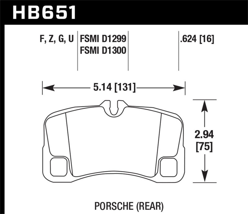 Hawk Performance 07-08 Porsche 911 GT3/GT3 CUP / 08 911 GT2 /  07-08 911 Turbo Rear Ceramic Street Brake Pads