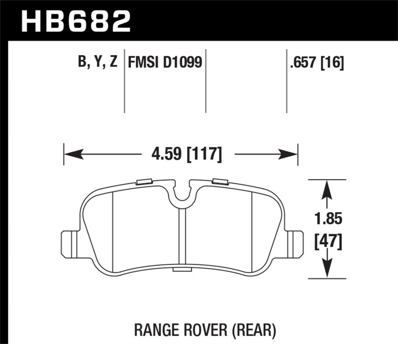 Hawk Performance 05-09 Range Rover LR3 D1099 LTS Street Rear Brake Pads