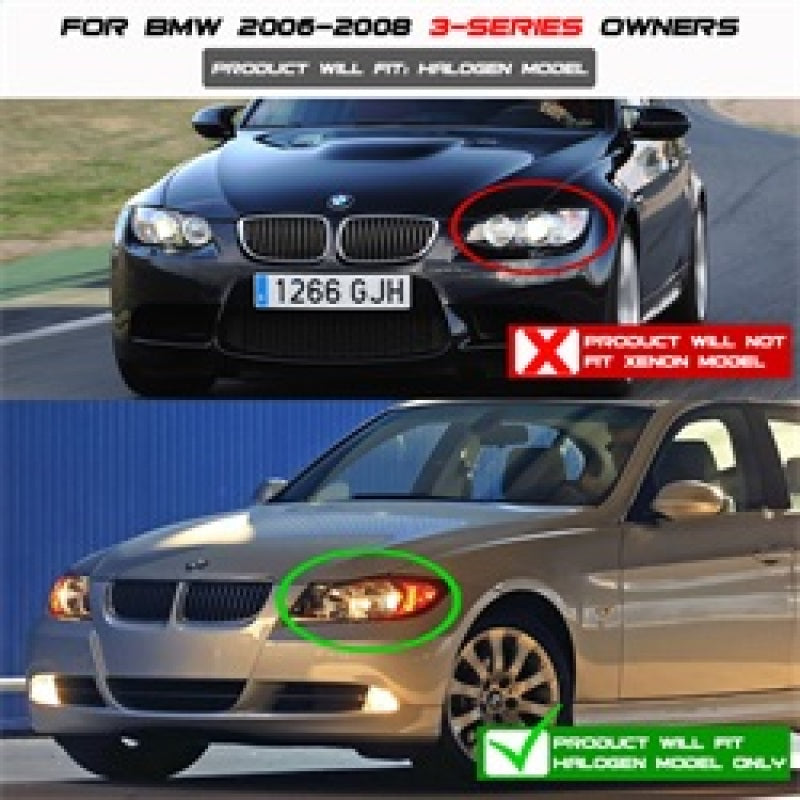 Spyder BMW E90 3-Series 06-08 Projector LED Halo Amber Reflctr Rplc Bulb Smke PRO-YD-BMWE9005-AM-SM