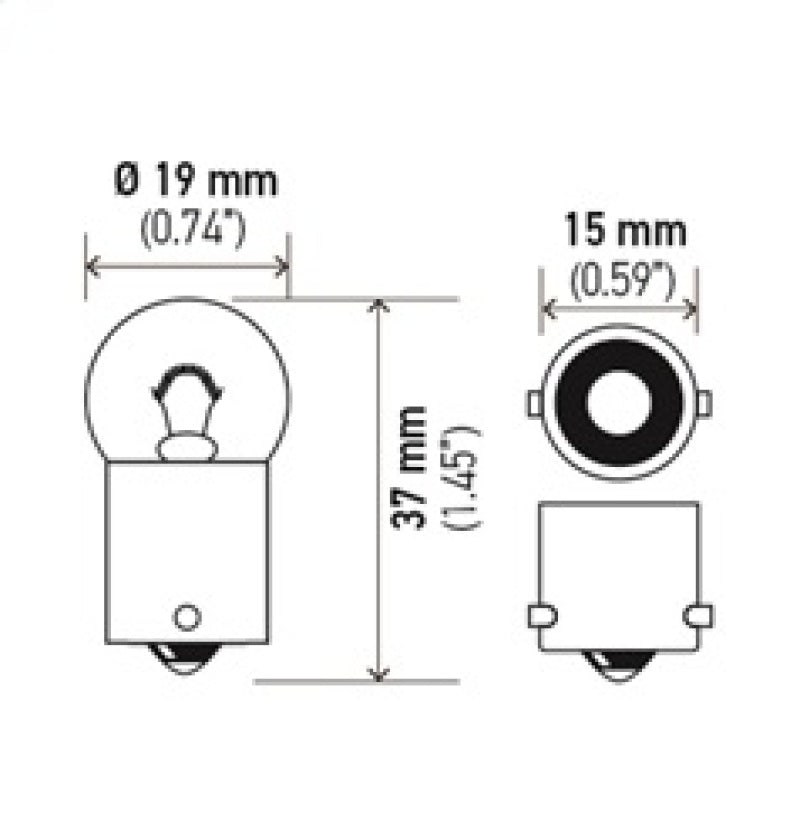 Hella Bulb 5008 12V 10W Ba15S B6 Sb