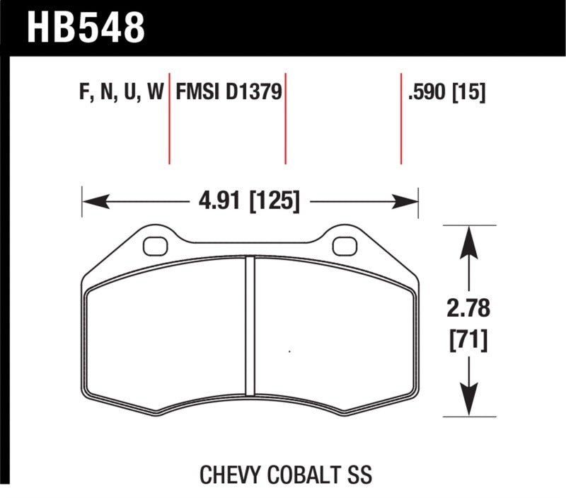 Hawk Performance 08-10 Chevrolet Cobalt / HHR HPS 5.0 Front Brake Pads