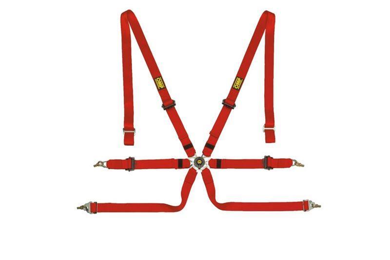 OMP Racing OMP Safety Harness One 2In Pull Up - Red (Fia 8853-2016)