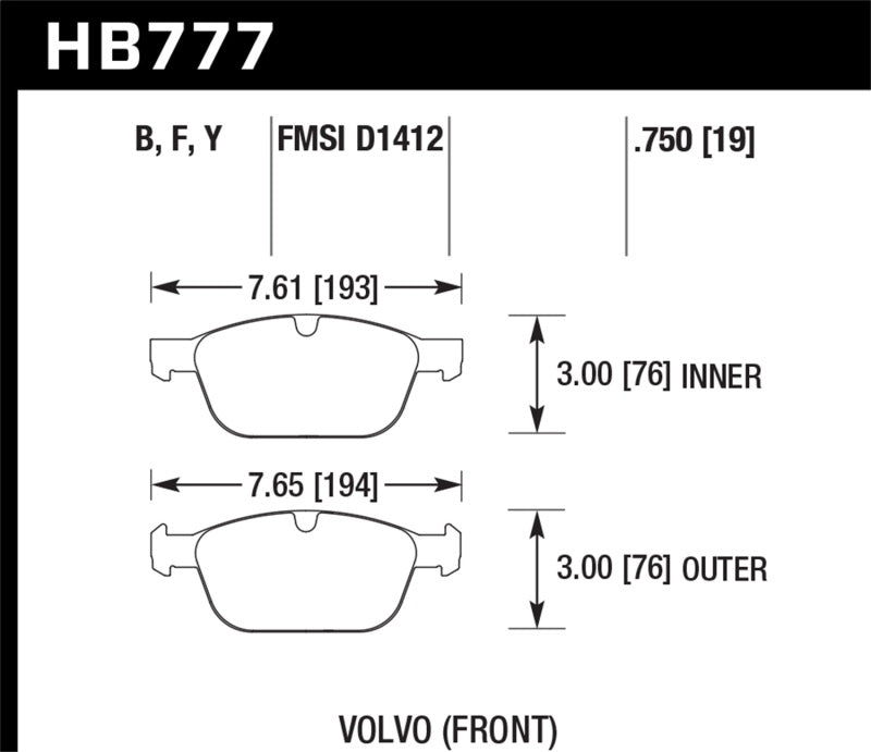 Hawk Performance 10-15 Volvo XC60 / 03-14 Volvo XC90 (w/ 328mm Rotors) HPS 5.0 Street Front Brake Pads