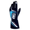 OMP Racing OMP First Evo Gloves Blu Navy/Ciano - Size L (Fia 8856-2018)