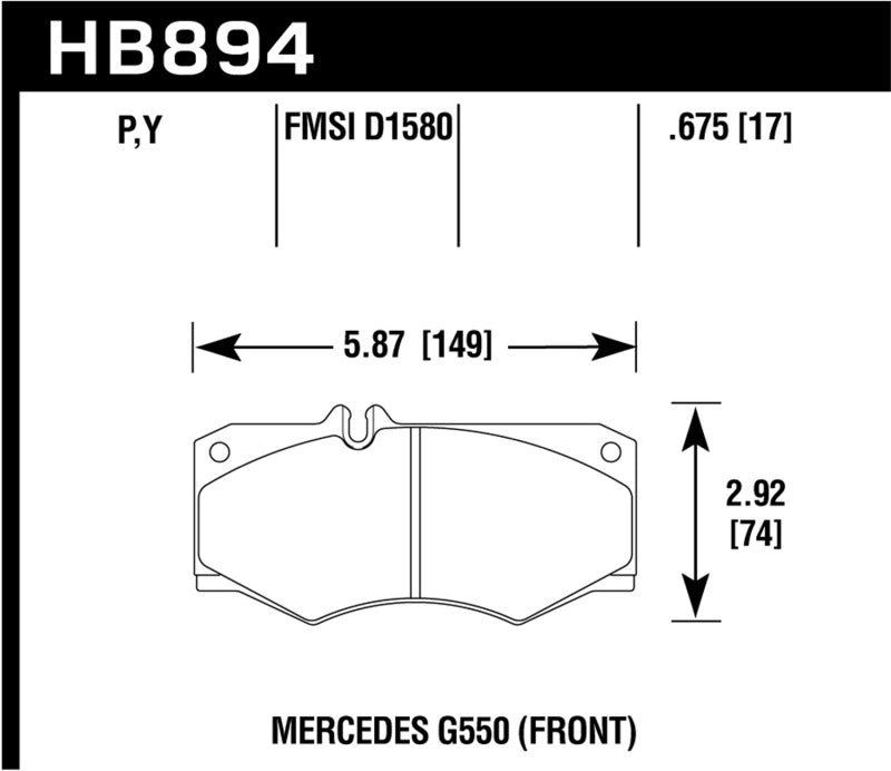 Hawk Performance 09-17 Mercedes-Benz G550 LTS Street Front Brake Pads