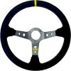 OMP Racing OMP Corsica Steering Wheel/3 Black Dish Spokes/ - Small Suede (Black)