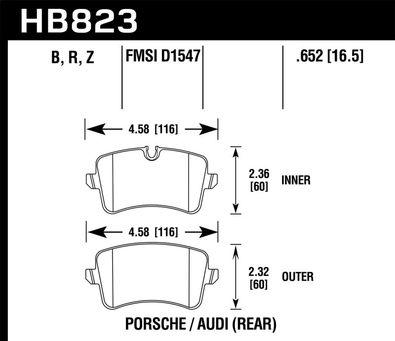 Hawk Performance 13-17 Audi S6/S7/S8 / 12-17 Audi A6 Quattro/A7 Quattro Performance Ceramic Rear Brake Pads