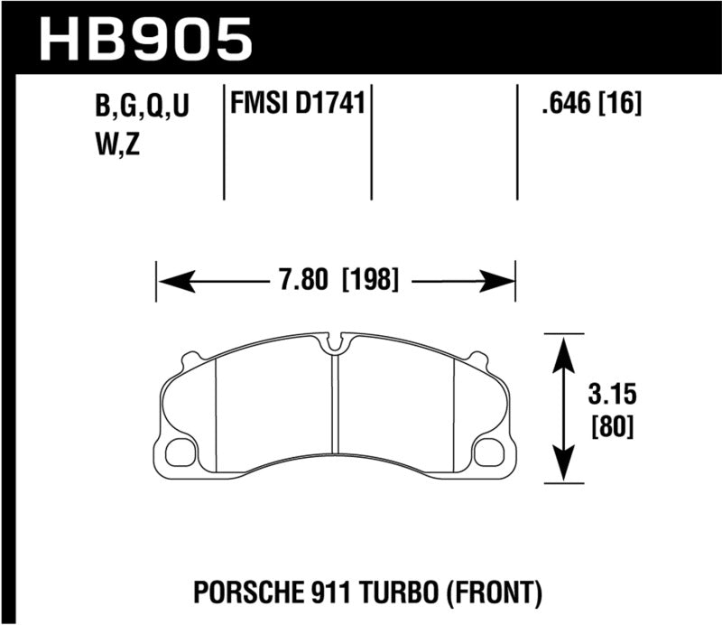 Hawk Performance 14-18 Porsche 911 DTC-30 Front Brake Pads