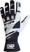 OMP Racing OMP KS-3 Gloves Black/White - Size 4 (For Children)