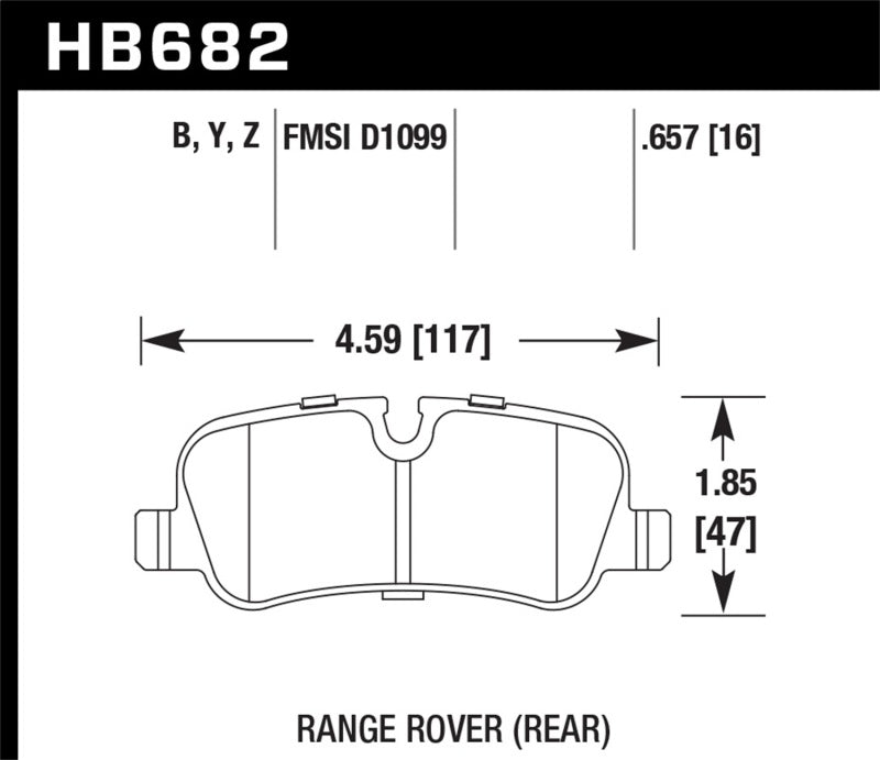 Hawk Performance 05-09 Range Rover LR3 D1099 Performance Ceramic Street Rear Brake Pads