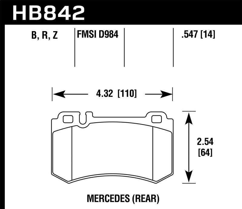 Hawk Performance 05-10 Mercedes SLK Class HPS 5.0 Rear Brake Pads