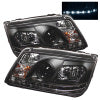 Spyder Volkswagen Jetta 99-05 Projector HeadlightsDRL Blk PRO-YD-VJ99-DRL-BK