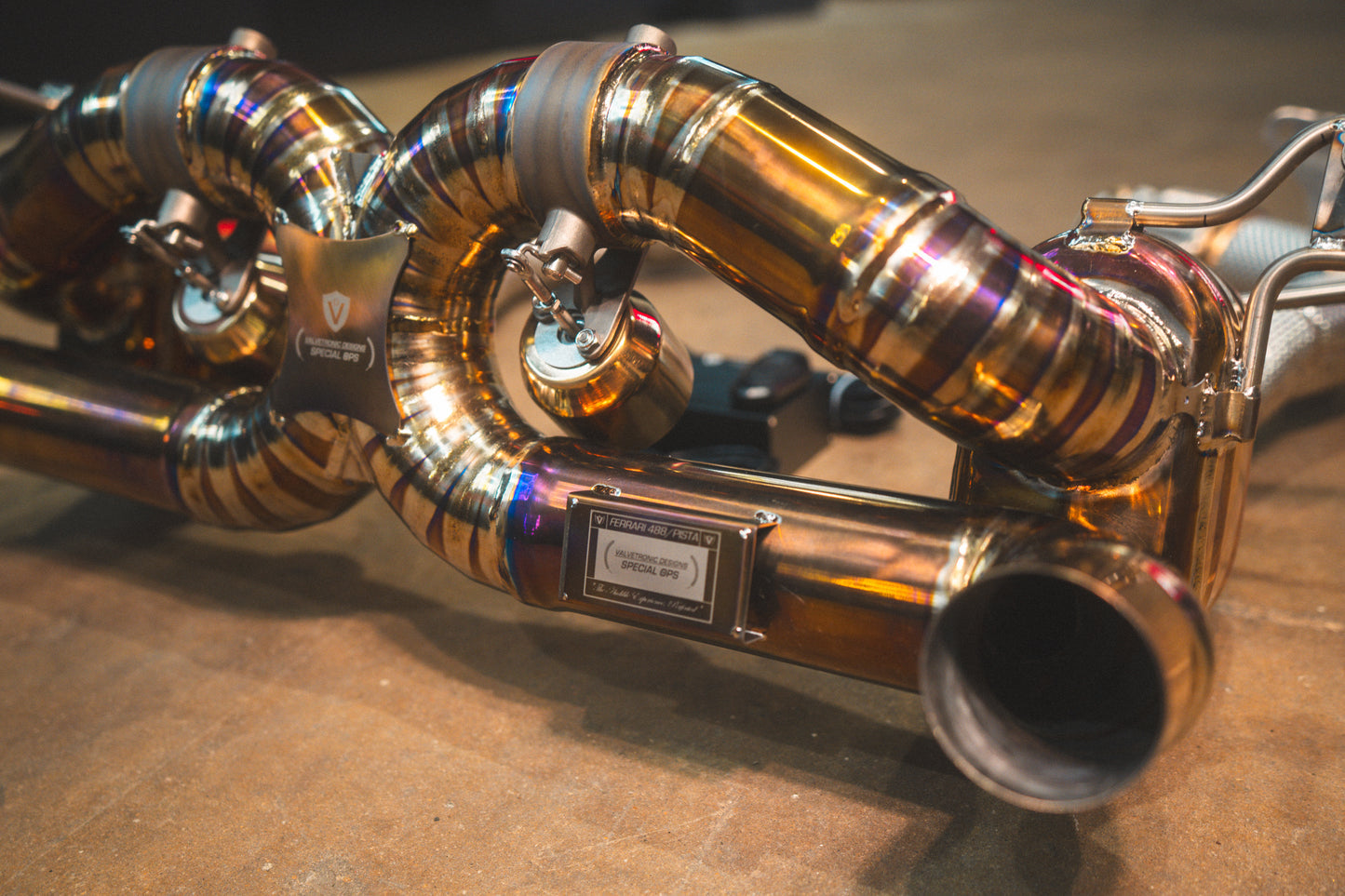 Valvetronic Designs - Ferrari 488 GTB Valved Sport Exhaust System - Anodized Gold