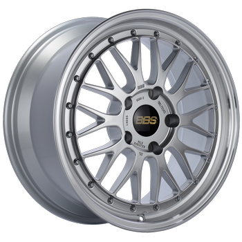 BBS LM 19x8.5 5x114.3 ET38 Diamond Silver Center / Diamond Cut Lip Wheel -82mm PFS/Clip Required