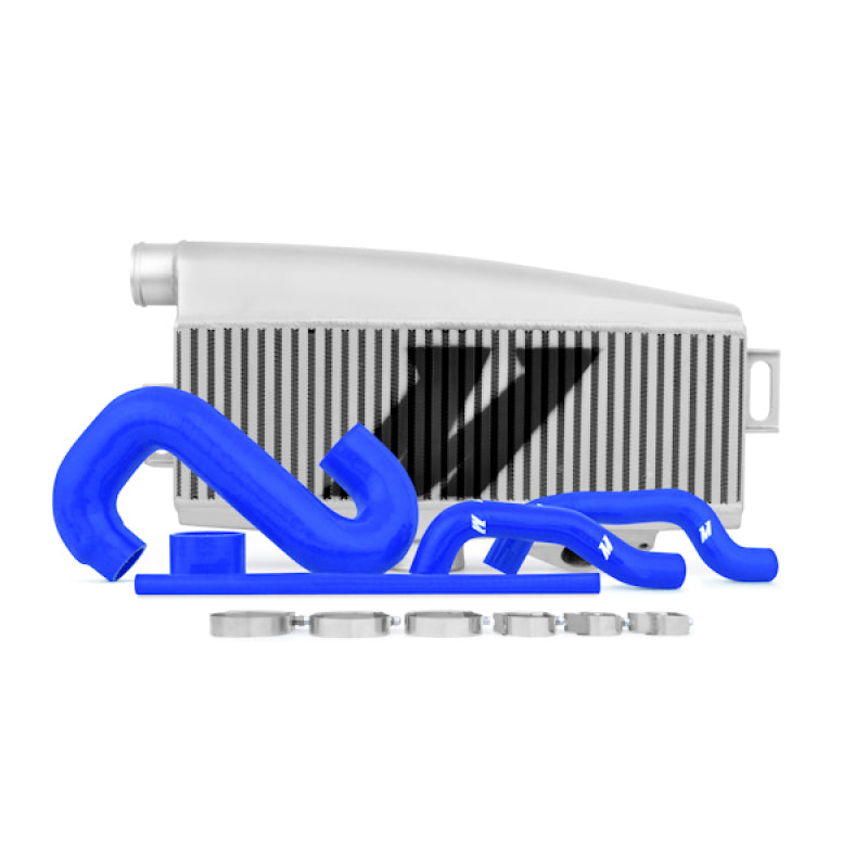 Subaru-02-07-Wrx04-07-Sti-Top-Mount-Intercooler-Kit---Powder-Coated-Silver--Blue-Hoses