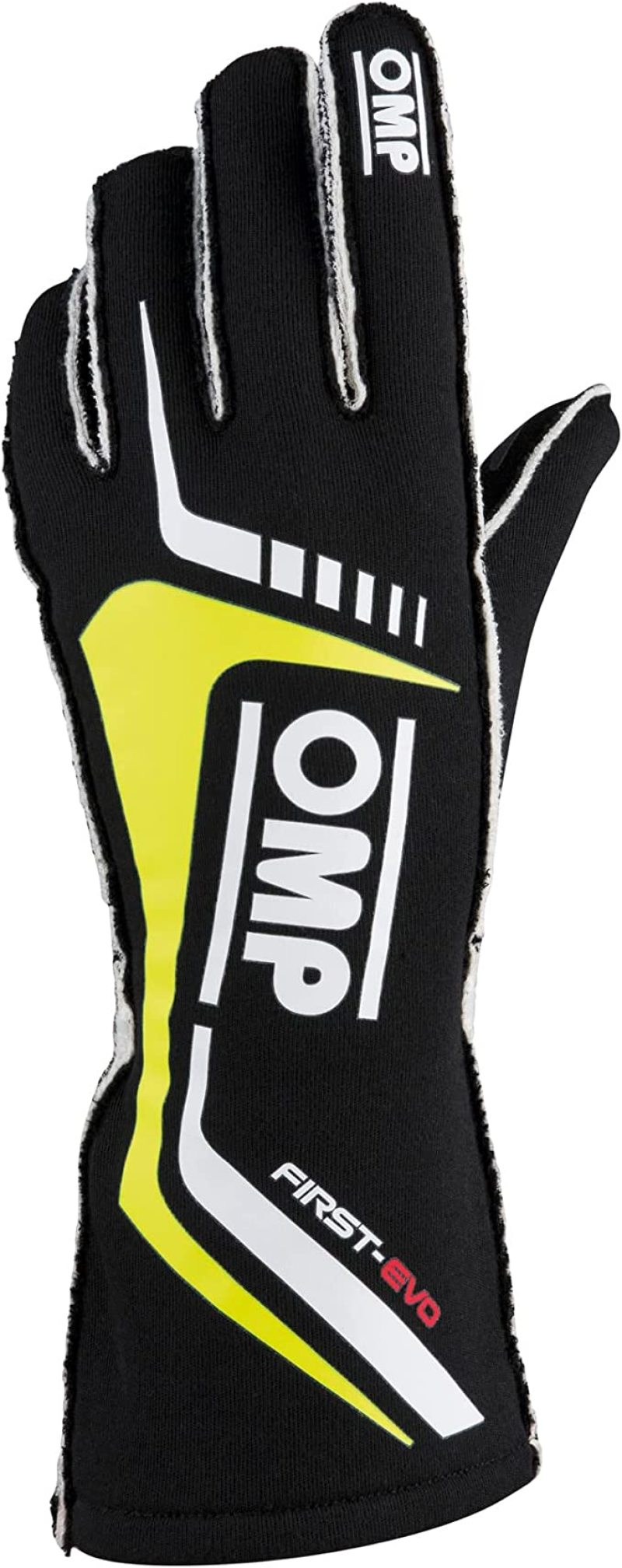 OMP Racing OMP First Evo Gloves Black/Yellow - Size XL (Fia 8856-2018)