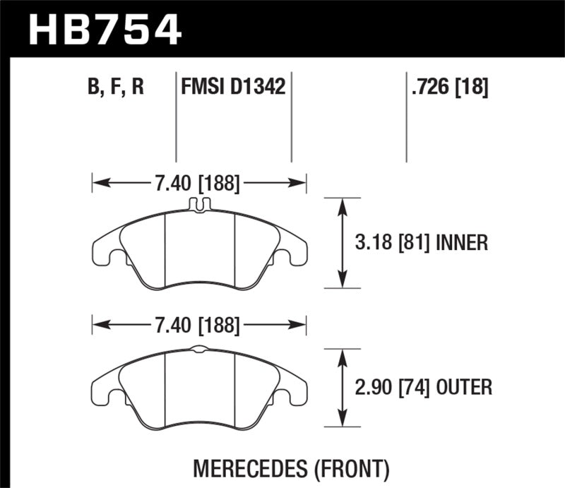 Hawk Performance 10-16 Mercedes-Benz E350 / 12-16 Mercedes-Benz SLK350 HPS Street Front Brake Pads