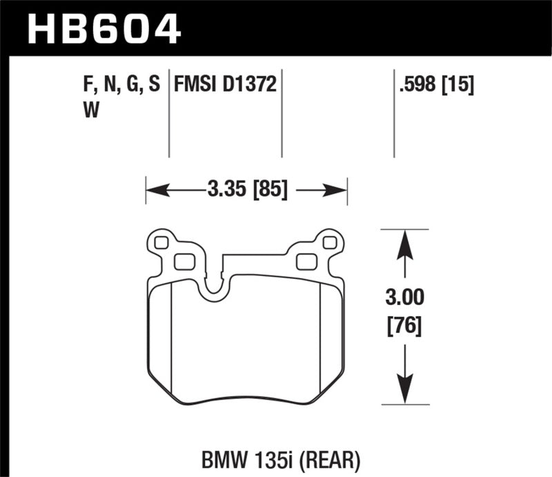 Hawk Performance 08-13 BMW 135i HPS 5.0 Rear Brake Pads