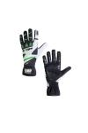 OMP Racing OMP KS-3 Gloves Black/W/Green - Size 5 (For Children)