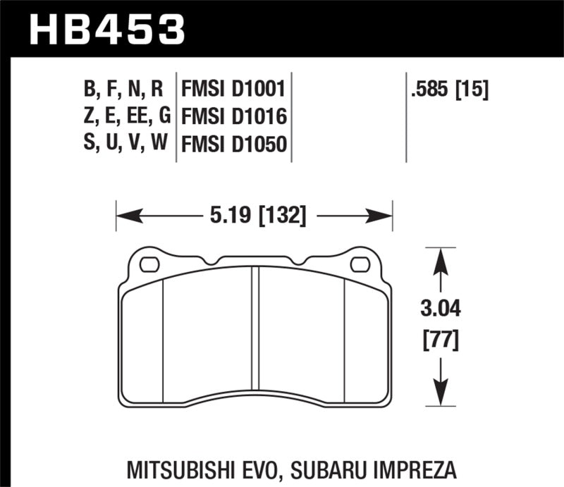 Hawk Performance 04-15 Subaru WRX STI / 07-13 Ford Mustang Shelby GT500 Blue 42 Front Brake Pads