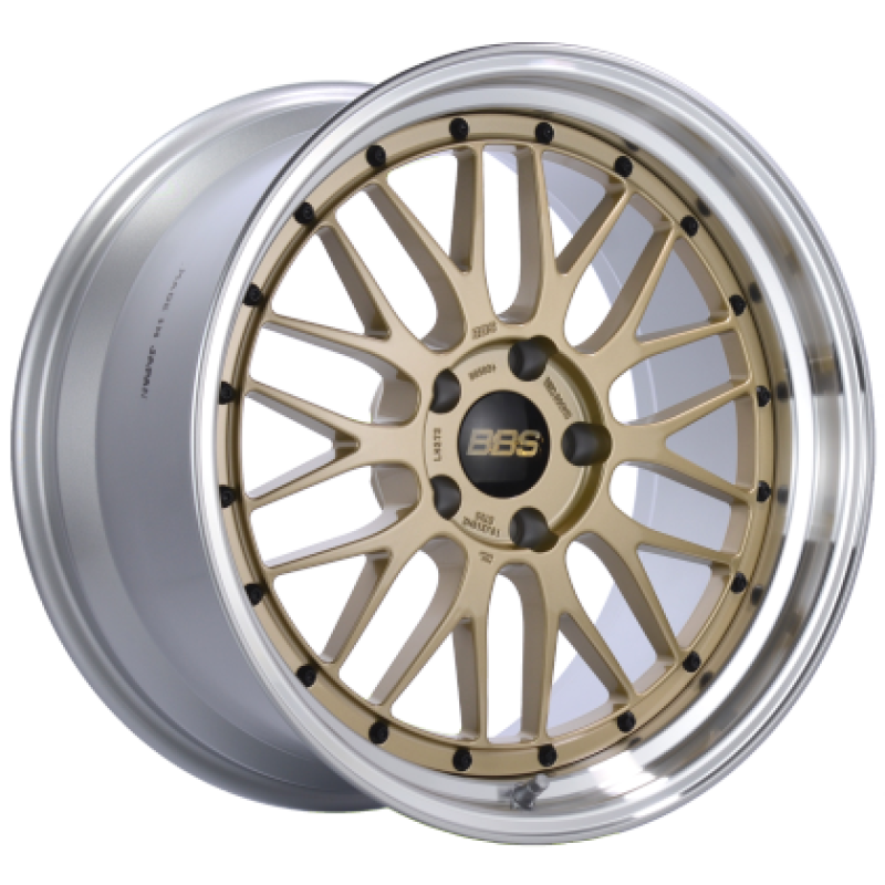 BBS LM 19x9.5 5x112 ET38 Gold Center / Diamond Cut Lip Wheel PFS/Clip Required