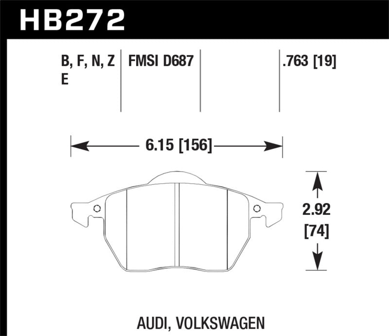 Hawk Performance 00-06 Audi TT 1.8 HPS Street Front Brake Pads DISCONTINUED