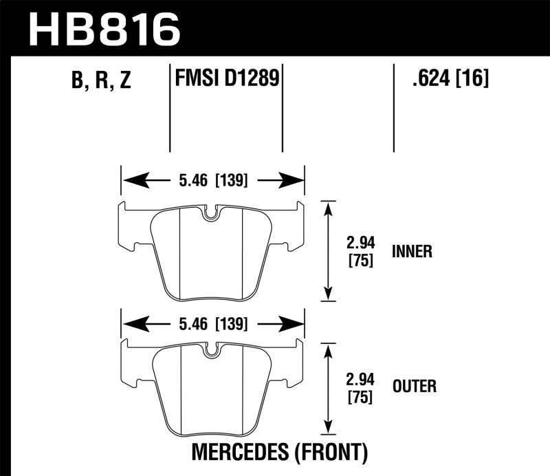 Hawk Performance 08-14 Mercedes-Benz CL63 AMG/CL65 AMG HPS 5.0 Front Brake Pads -- DISCONTINUED