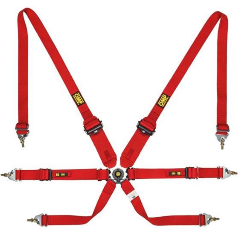 OMP Racing OMP Safety Harness One 2In Convertible Red Pull Up Conv Pull Down - (Fia 8853-2016)