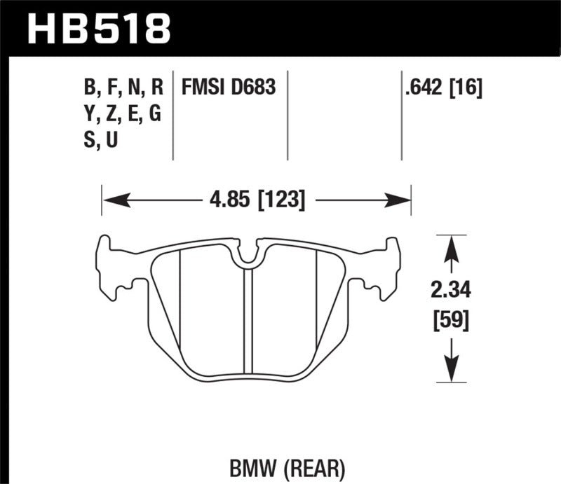 Hawk Performance 01-06 BMW 330 / 97-01 740I / 96-01 750IL / 03-06 BMW M3 / 00-03 M5 / 00-06 X5 / 06-08 Z4 / 03-0